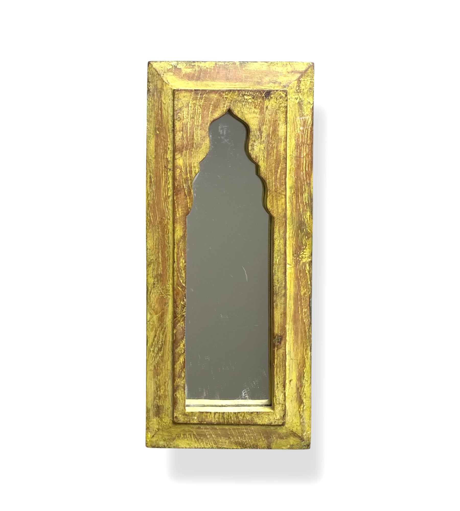 Decorative mirror with gold frame on a white background